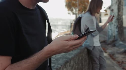 Adults Using Phones in an Urban Environment