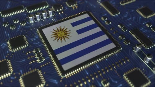 National Flag of Uruguay on the Operating Chipset