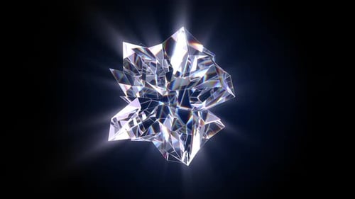 Abstract Crystal Diamond Rotation with Light Refraction