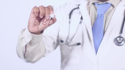 Doctor Writes On Transparent Glass Sibo