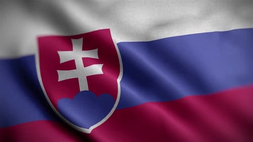 Realistic Slovakia Flag Waving Seamless Loop Animation