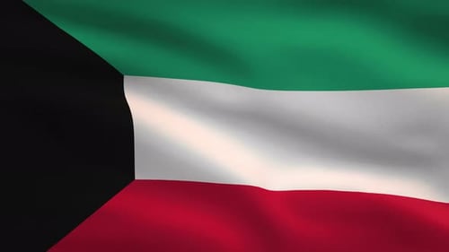 Realistic Waving Kuwait Flag Animation