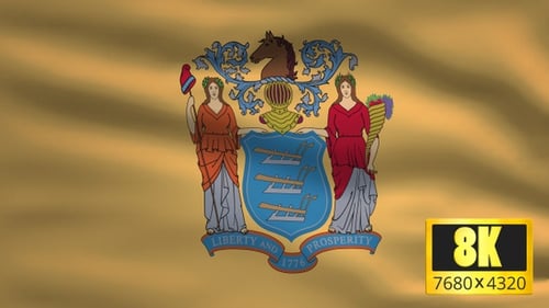 Animated Waving Flag of New Jersey