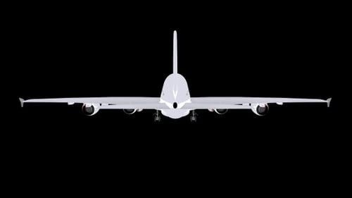 Animated Flat Design Airplane Flying Away