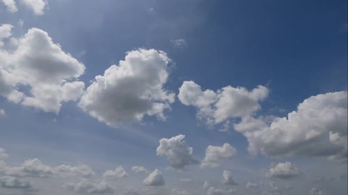Time lapse of white cloud moving pass around sky background