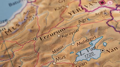 Close Up of a Political Map