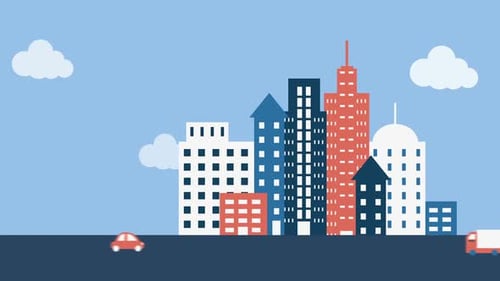 Vehicle moving in the city street