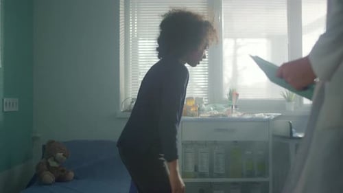 Preteen Girl Visit Doctor in Hospital Office