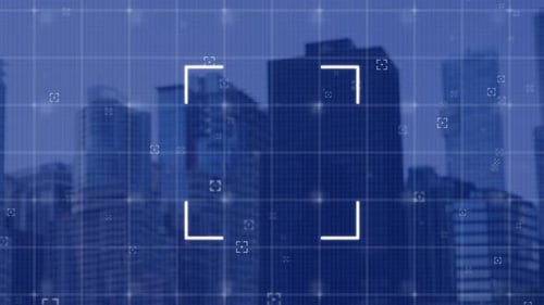 Futuristic Digital HUD Grid Scanner Technology Animation