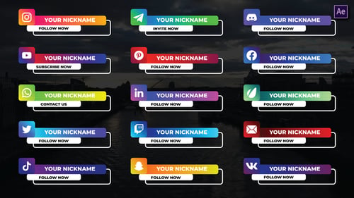 Modern Social Media Lower Thirds | After Effects