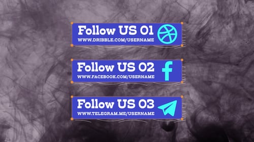 Dynamic Social Media Lower Thirds Pack with Animated Icons