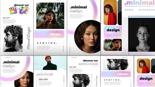 Publicaciones e historias modernas y minimalistas