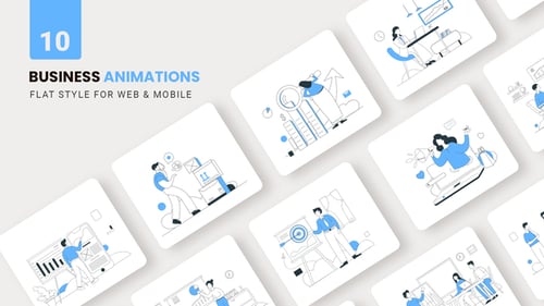 Clean Flat Business Animations for Digital Marketing