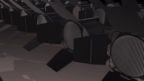 A Lot Of Studio Lights In A Row 4k