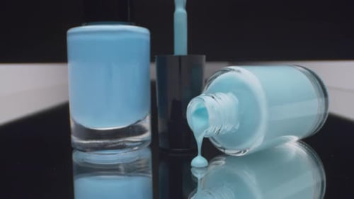 Light Blue Nail Polish Close Up Still Life