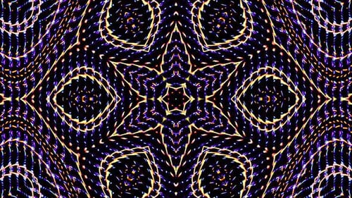 Abstract Geometric Glowing Kaleidoscope Pattern Loop Background