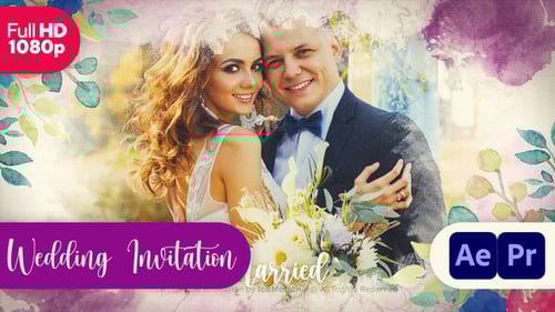 Watercolor Wedding Invitation || Wedding Slideshow || MOGRT