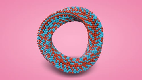 3D-Renderer, abstrakter Ring, rotierend. Möbius-Ring