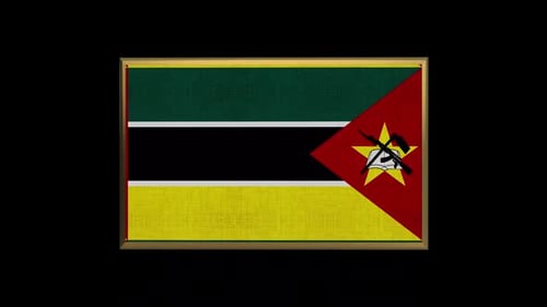 3D Rotating Mozambique Flag Seamless Loop
