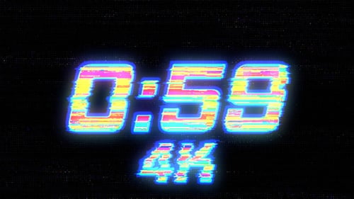 4k Cyber Glitch Countdown. 60 seconds