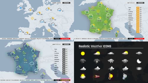 World Weather Forecast - Flat Map ToolKit