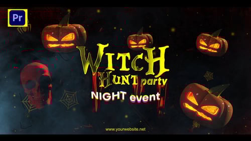Halloween Night Party Invitation with Spooky Glitch Effects