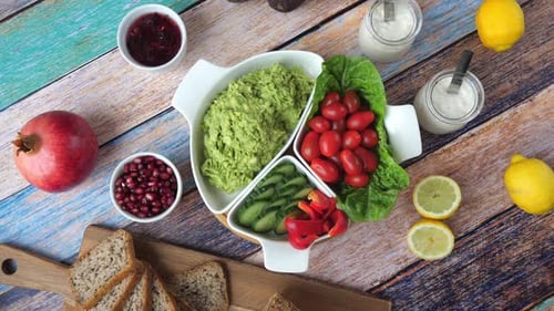 Fresh Ingredients for a Healthy Meal Laid Out