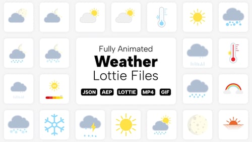 Animated Weather Icons, Elements ft. animated & cloud - Envato