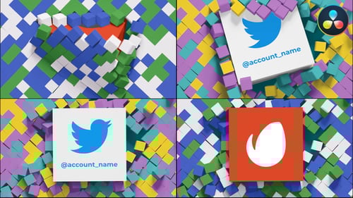 Dynamic Cube Block Logo and Title Reveal Animation