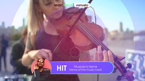 Dynamic Music Top 10 Countdown with Modern Geometric Graphics