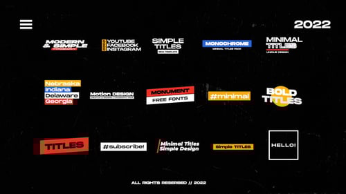 Dynamic Minimal Titles: Modern Bold Typography Animation