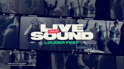 Dynamic Music Festival Promo with Grunge and Glitch Effects