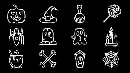 Animated Doodle Halloween Elements