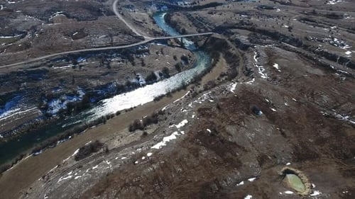 Mountain River And Bridge