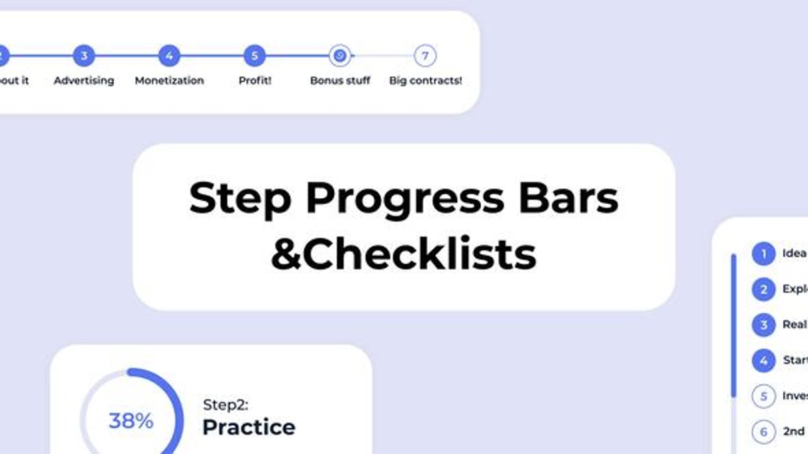 Step Progress Bars & Checklist Bullet List, Infographics ft. loading ...