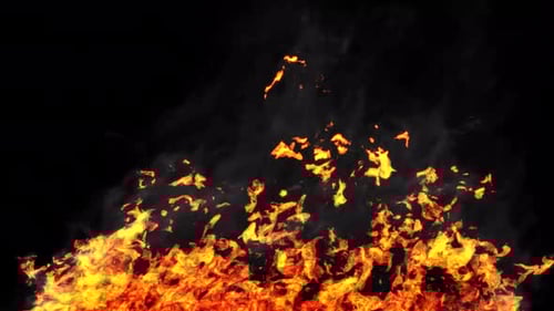 Dynamic Realistic Fire Flames with Rising Smoke Element