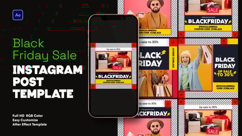 Publicación de Instagram de rebajas del Black Friday