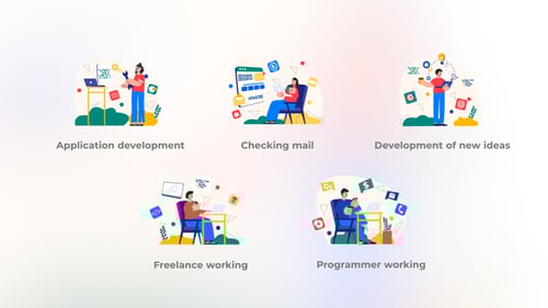 Freelance working - Flat concept