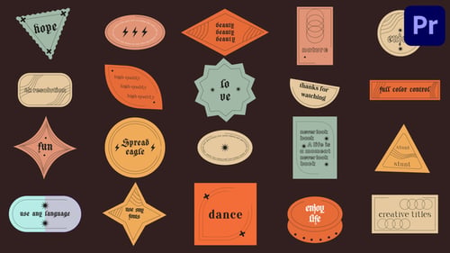 Abstract Sticker Titles for Premiere Pro