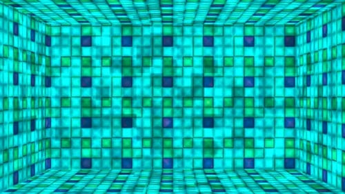 Geometric Cube Room Looping Background with Changing Lights