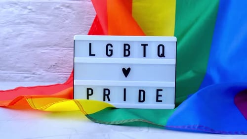 Rainbow Flag with LGBT Pride Light Box