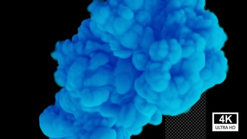 Abstract Blue Fluid Ink Smoke Reveal Transition
