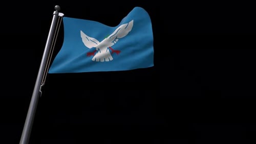Waving Peace Dove Flag Animation with Alpha Channel