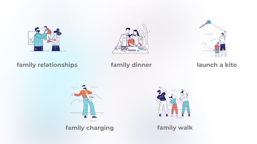 Animated Flat Design Illustrations for Family Concepts