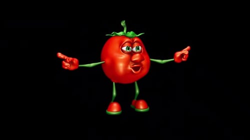 Fun Tomato Looped Dance with Alpha Channel and Shadow