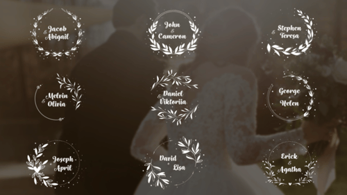 Elegant Animated Wedding Titles with Organic Floral Wreaths