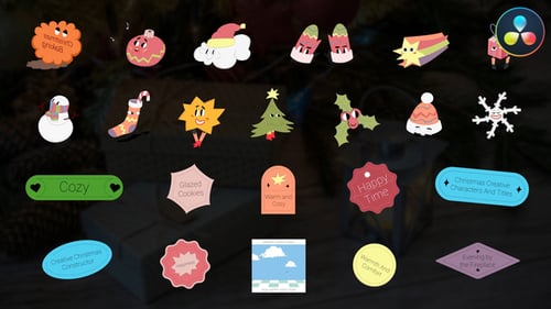 Animated Christmas Characters and Festive Title Cards