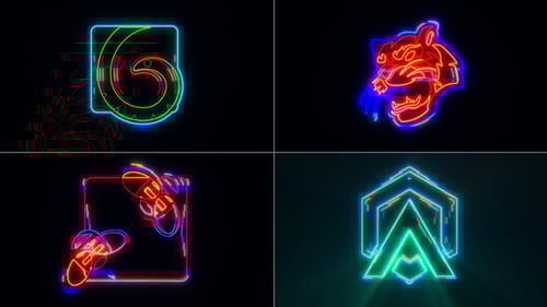 Neon Glitch Logo Reveal