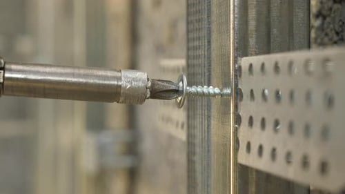 Installing Metal Profile Frame on the Brick Wall