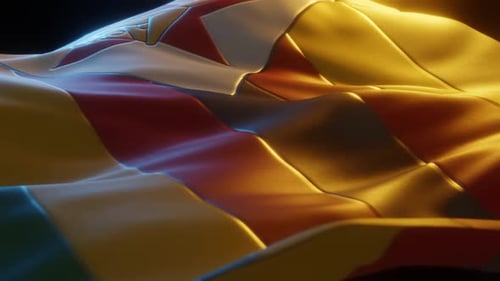 Realistic 3D Waving Zimbabwe Flag Animation